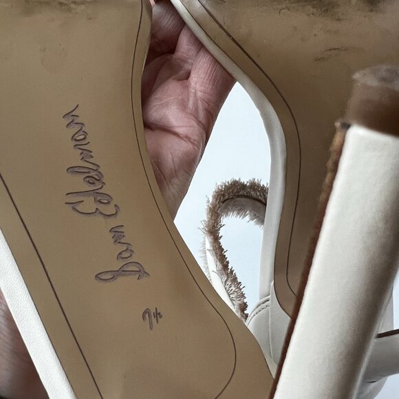 Sam Edelman Winter White Fringe High Heel Sandal - Picture 4 of 12